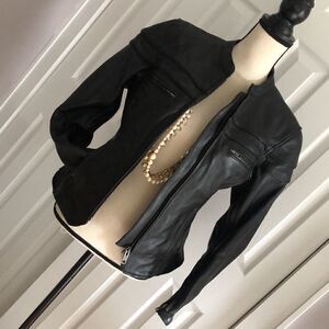 First Maiden Black Moto Biker Leather Jacket Women's - Classic Riding Style XS